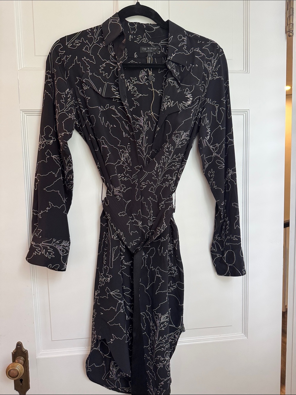 Women's rag and bone black Floral Wrap Dress